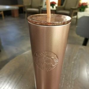 STARBUCKS 24OZ ROSE GOLD TUMBLER